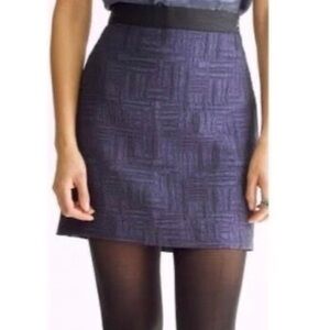 Banana Republic Textured Navy Blue Skirt